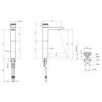 Bongio Pure Glam Смеситель для раковины высокий, цвет: хром/Swarovski прозрачные 3P532CR01
