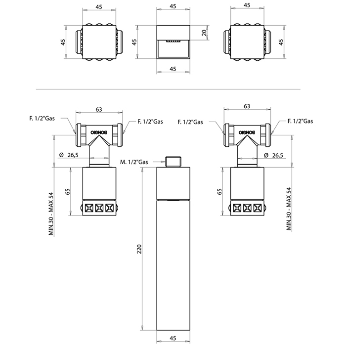 Bongio Pure Glam Смеситель для раковины, цвет хром/Swarovski прозрачные 6P538CR2201