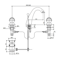 Bongio Radiant Смеситель для раковины на 3 отв. цвет хром 02501CR00