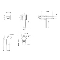 Bongio Stelth Смеситель для раковины, излив 22 см, цвет хром 01538CR22