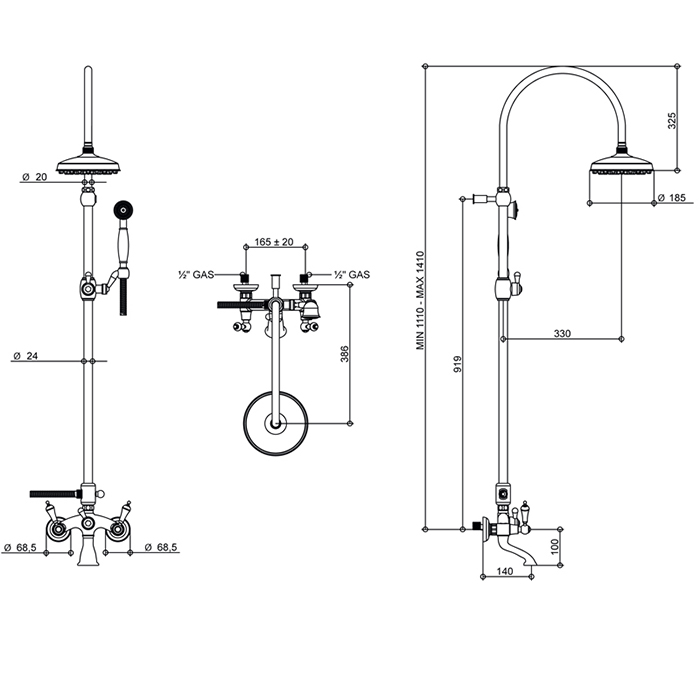 Bongio Capri Смеситель для ванны, цвет хром 17536CR0D
