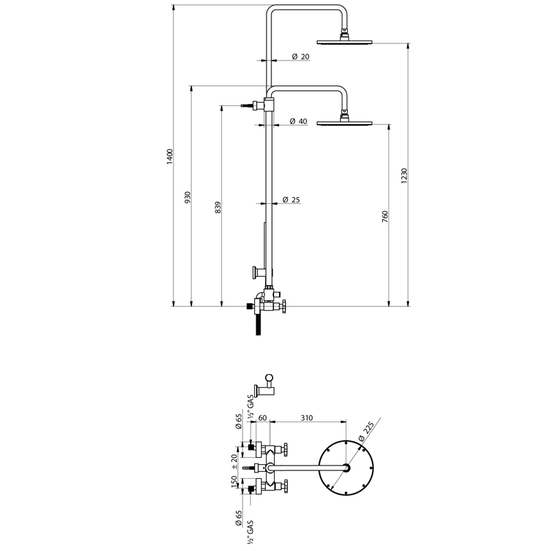 Bongio Alcor Смеситель для душа, цвет хром 42537CR0D