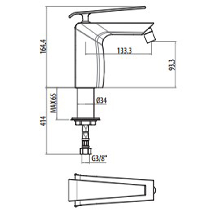 Gattoni Boomerang Смеситель для биде на 1 отверстие, цвет: хром 4552/45С0cr