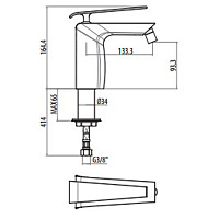 Gattoni Boomerang Смеситель для биде на 1 отверстие, цвет: хром 4552/45С0cr