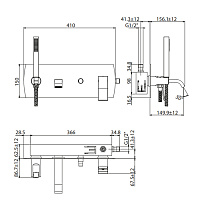 Gattoni Ely Смеситель для ванны/душа встраиваемый, цвет хром 8805/88C0