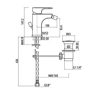 Gattoni H2Omix1000 Смеситель для биде, излив 10 cм, цвет: хром 1051/10С0