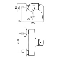Gattoni H2Omix2000 Смеситель для душа, вывод снизу, цвет: хром 2025/20C0cr