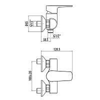 Gattoni H2Omix3000 Смеситель для душа, вывод снизу, цвет: хром 3029/30C0cr