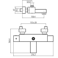 Gattoni Termostatici Смеситель термостатический для ванны, выпуск сверху, цвет хром TSQU20500C0cr