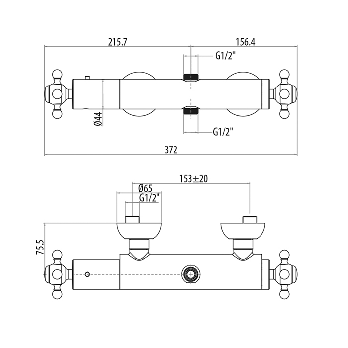 Gattoni Termostatici Смеситель термостатический для душа, цвет: хром TSRE700C0cr