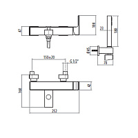 Gattoni Kubik Смеситель для ванны/душа настенный, цвет: хром 2500/25COcr