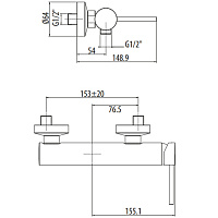 Gattoni Circle One Смеситель для душа, цвет хром 9125/91C0cr