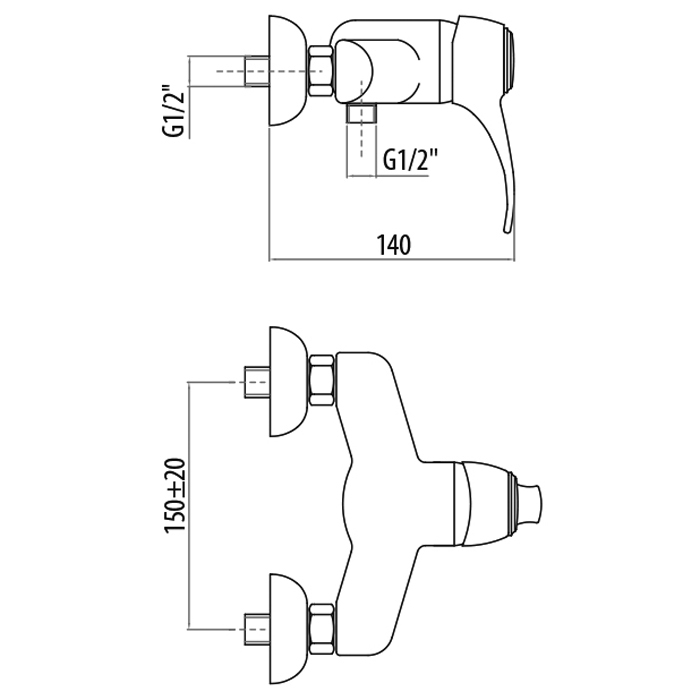 Gattoni Samoa Смеситель для душа, выпуск снизу, цвет: хром 3425/34C0cr