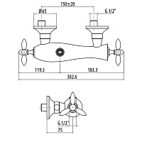 Gattoni Timor Смеситель для душа, выпуск сверху, цвет бронза 1807718V0br