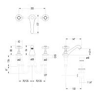 Devon&Devon Coventry Смеситель для раковины на 3 отв., цвет: хром MARF26CR