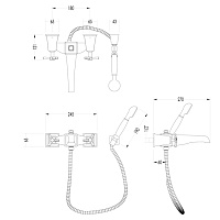 Devon&Devon Time Смеситель для ванны настенный, цвет светлое золото 2TIME234MOT
