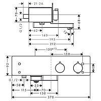 Hansgrohe ShowerTablet Термостат для ванны BM 37 см, излив 19,5 см, цвет: хром/белый 13107400