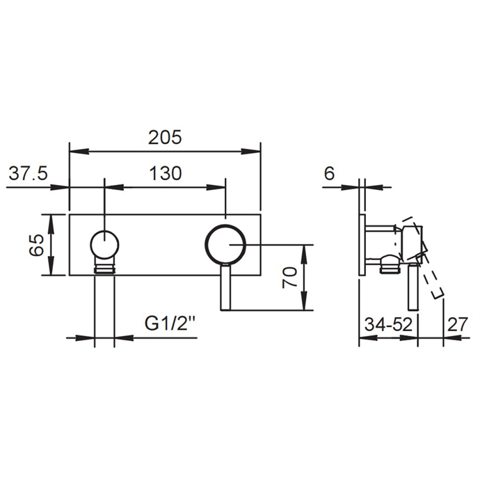 Fantini Nostromo Смеситель для душа, встраиваемый, цвет хром 50 02 E888B