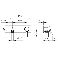 Fantini Nostromo Смеситель для душа, встраиваемый, цвет хром 50 02 E888B