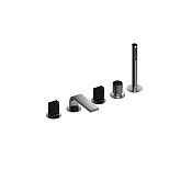 Fantini Venezia In Смеситель на борт ванны, 5 отв., излив 16 cм, цвет Matt Gun Metal PVD 29 P5 N565S