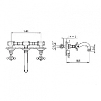 Nicolazzi Dames Anglaises Смеситель настенный для раковины, цвет Bronze Plated 1477BZ18