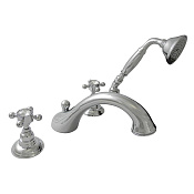 Nicolazzi Half Dome Crystal Смеситель на борт ванны с душем, излив 20 см, цвет хром 1404CR93