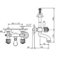 Nicolazzi Onice Смеситель для ванны с душем, цвет хром 2101CR09O
