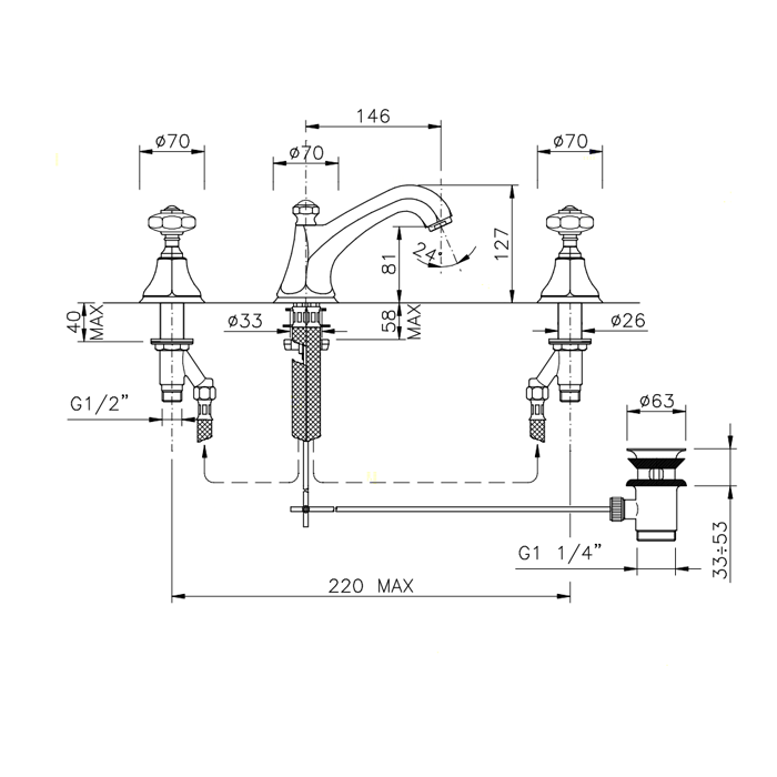 Nicolazzi Teide Смеситель для раковины, ручки Crystal handle, цвет хром 1908CR15
