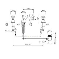 Nicolazzi Teide Смеситель для раковины, ручки Crystal handle, цвет хром 1908CR15