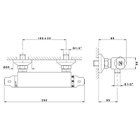 Nicolazzi Termostatico Смеситель термостатический для душа, цвет хром 4905CR