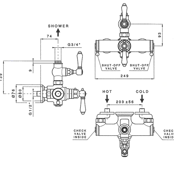 Nicolazzi Termostatico Термостатический смеситель, вывод сверху, цвет хром 4917CR36