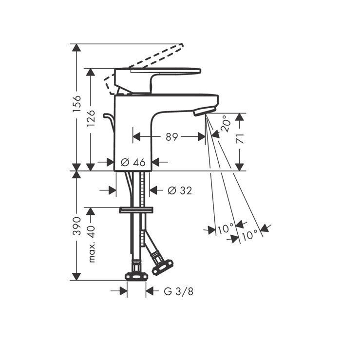 Hansgrohe Vernis Blend Смеситель для раковины однорычажный, с донным клапаном, цвет: хром 71584000