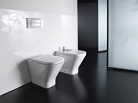 Roca Gap Чаша напольного унитаза 35х54 см, без крышки, с двойным выпуском, цвет: белый глянец 347477000