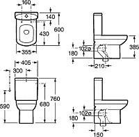 Roca Dama Senso Compacto Чаша напольного унитаза 35,5х60 см, без крышки, цвет: белый глянец 342518000