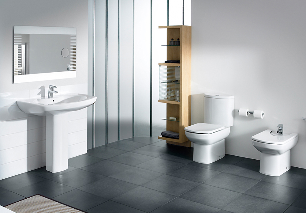 Roca Dama Senso Чаша напольного унитаза 35,5х66 см, без крышки, двойной выпуск, цвет: белый глянец 342517000