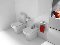 Roca Dama Senso Чаша напольного унитаза 35,5х66 см, без крышки, двойной выпуск, цвет: белый глянец 342517000