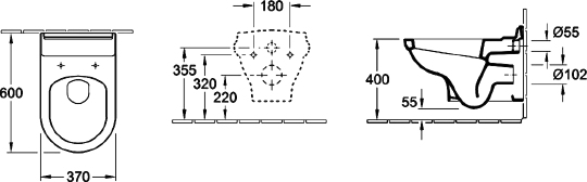 Villeroy & Boch Hommage Унитаз подвесной 60х37 см, с покрытием CeramicPlus, цвет: alpin 6661B0R1