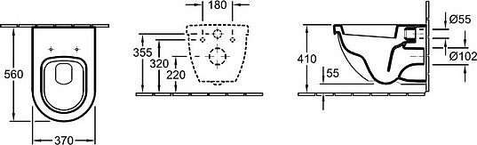 Villeroy & Boch Subway Унитаз подвесной 37x35,5h см, цвет: alpin 66001001