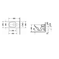 Duravit DuraStyle Унитаз удлиненный подвесной безободковый 62х37 cм, цвет белый 2542090000