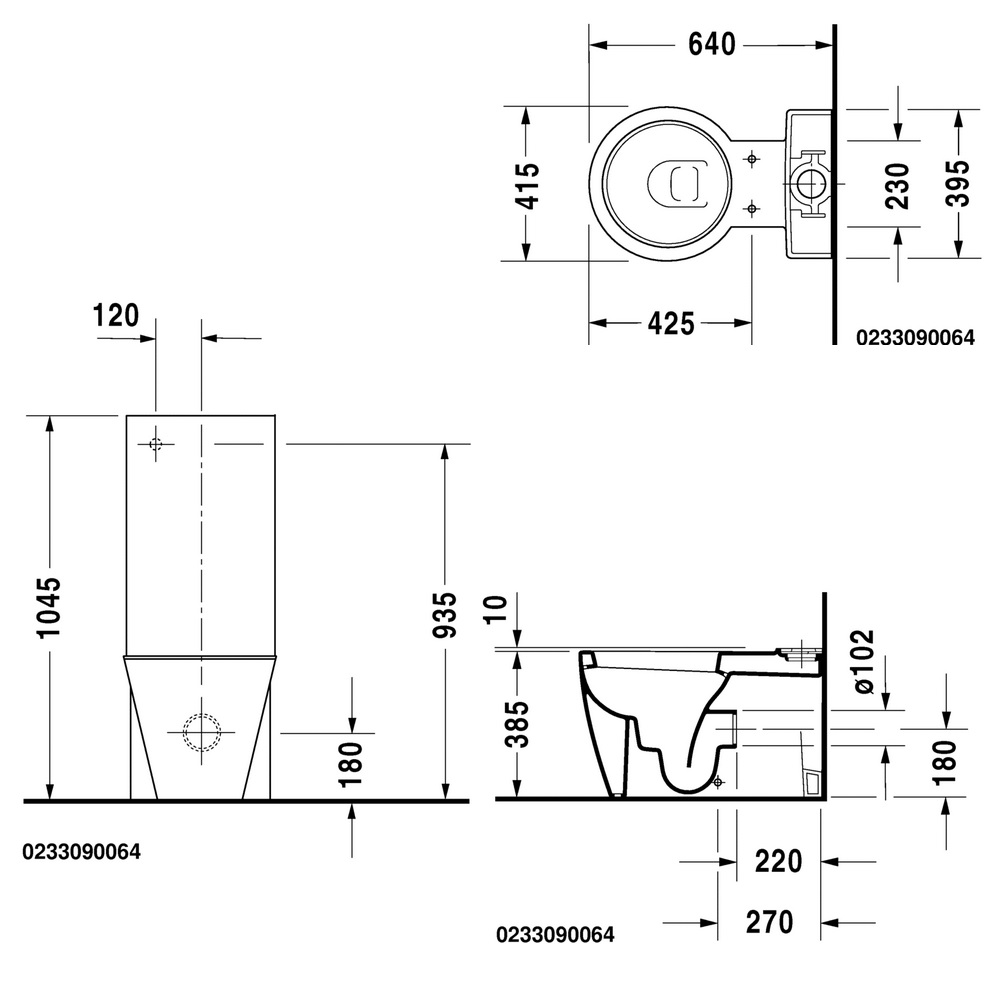 Унитаз-компакт Duravit Starck 1 0233090064