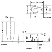 Унитаз-компакт Duravit Starck 1 0233090064