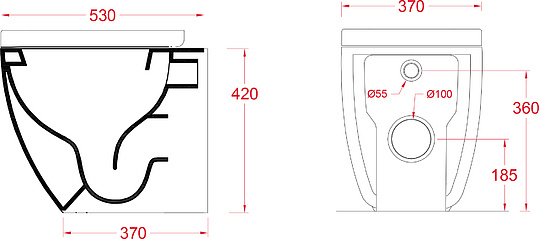 ArtCeram File 2.0 Унитаз напольный безободковый 37x52 см, цвет: glossy white FLV005 01 30