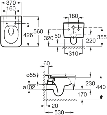 Roca Inspira Square Унитаз подвесной 346537000