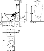 Villeroy & Boch O'Novo Унитаз-компакт 39x80h см, цвет: alpin 56581001