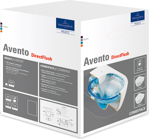 Villeroy & Boch Avento Унитаз подвесной, крышка в комплекте, цвет: белый 5656HRR1