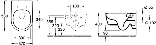 Villeroy & Boch Avento Унитаз подвесной, крышка в комплекте, цвет: белый 5656HRR1