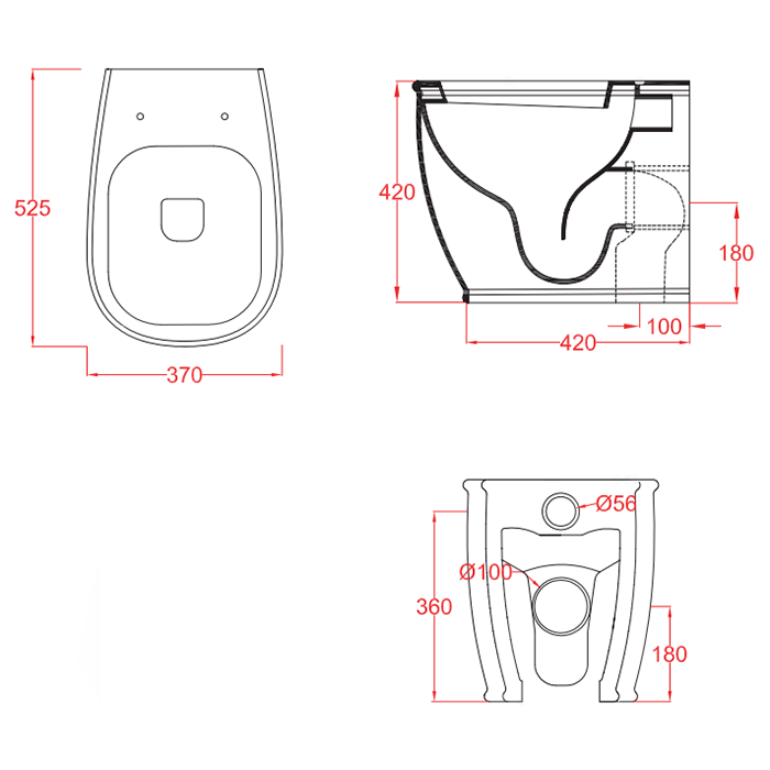 ArtCeram Atelier Унитаз приставной безободковый 37x52 см, цвет: brown matera ATV002 41 00
