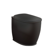 ArtCeram Atelier Унитаз приставной безободковый 37x52 см, цвет: matt black ATV002 17 00