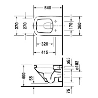 Duravit DuraStyle Унитаз подвесной 54х37 cм, цвет белый 2552090000