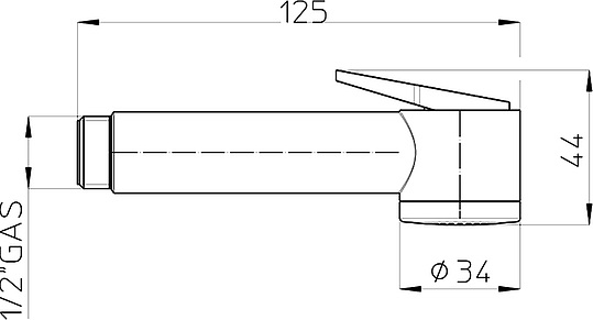 Bossini Paloma Гигиенический душ, 1 вид струи, цвет: chrome B00442.030